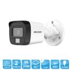Camera Hikvision 2.0MP DS-2CE16D0T-EXLF, Full HD 1080P, công nghệ ColorVu, hình ảnh siêu sáng ban đêm, đèn LED trắng 20m, chống nước IP67, vỏ kim loại bền bỉ, hỗ trợ 4 tín hiệu TVI AHD CVI CVBS