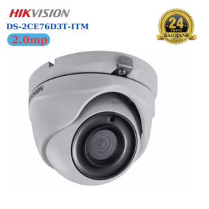 BẢO VỆ TOÀN DIỆN, Camera Hikvision DS-2CE76D3T-ITM 2MP, Quay đêm siêu rõ, chống ngược sáng WDR 120dB, IP67, 12 LED thông minh, giám sát 24/7, phù hợp nhà riêng văn phòng