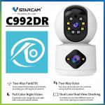 Camera Wifi VStarcam C992DR Dual Lens 5MP, Quan Sát 350° Không Góc Mù, Gọi Video App, Nhận Diện Người, Quay Quét Thông Minh