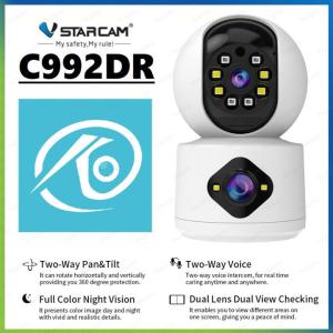 Camera Wifi VStarcam C992DR Dual Lens 5MP, Quan Sát 350° Không Góc Mù, Gọi Video App, Nhận Diện Người, Quay Quét Thông Minh